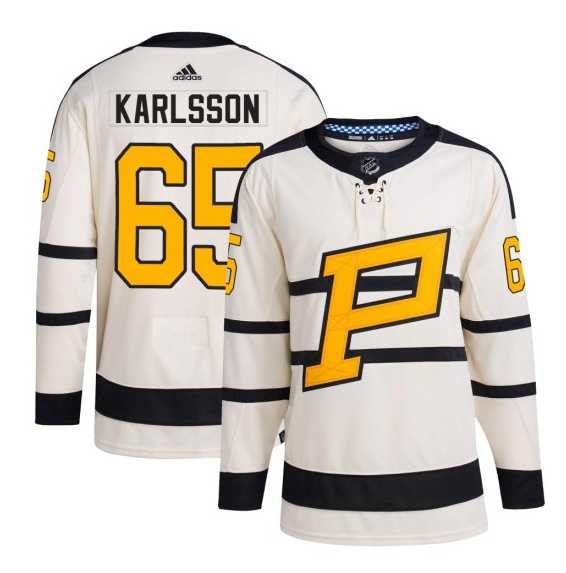 Men%27s Pittsburgh Penguins #65 Erik Karlsson Cream 2023 Winter Classic Stitched Jersey Dzhi